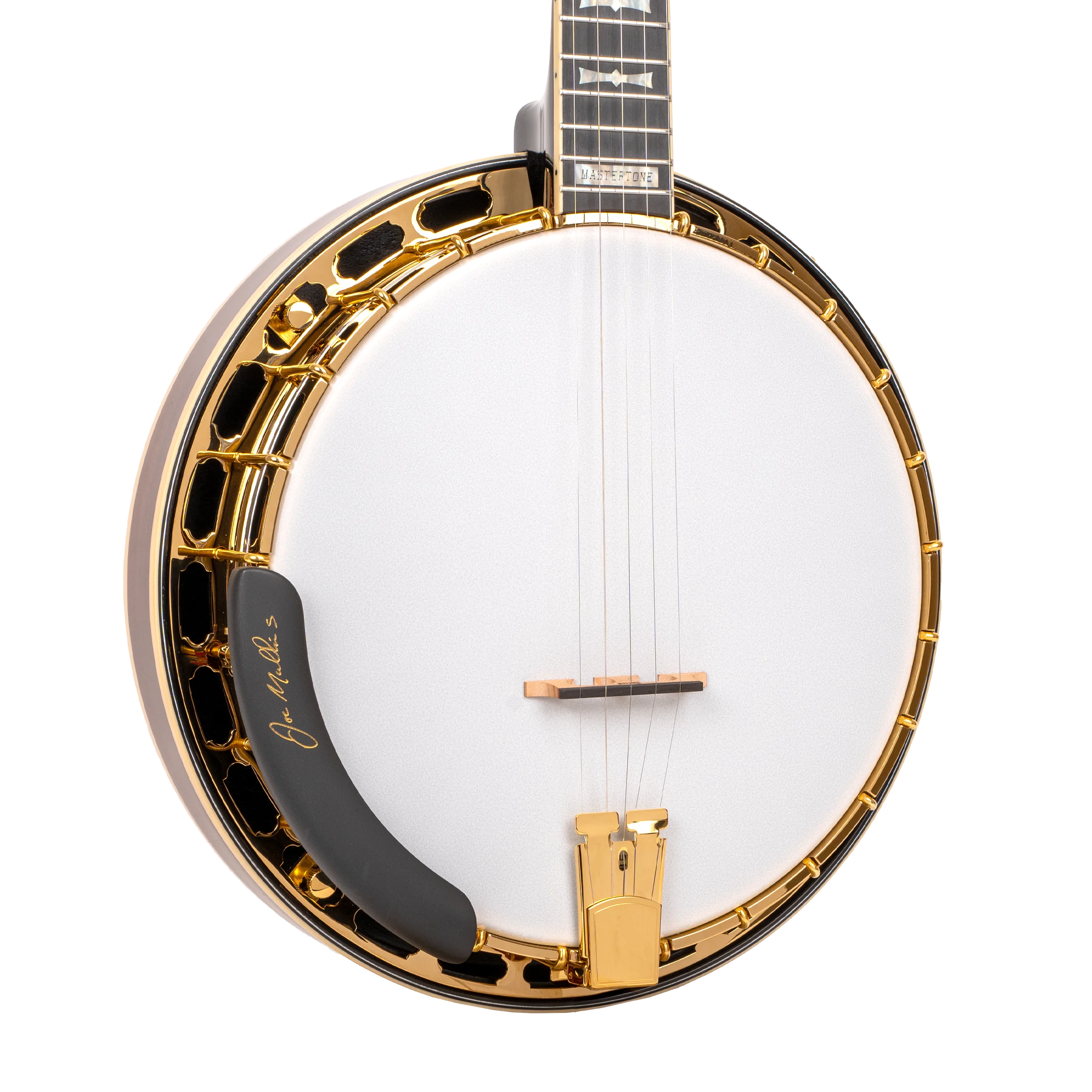 OB-2JM armrest with Joe Mullins signature, gold hardware