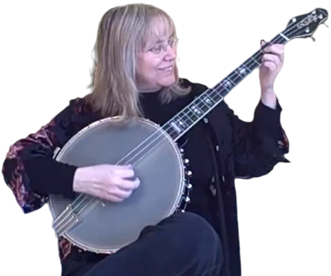 Marcy Marxer with a cello banjo