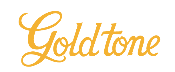 Gold Tone Cursive Logo
