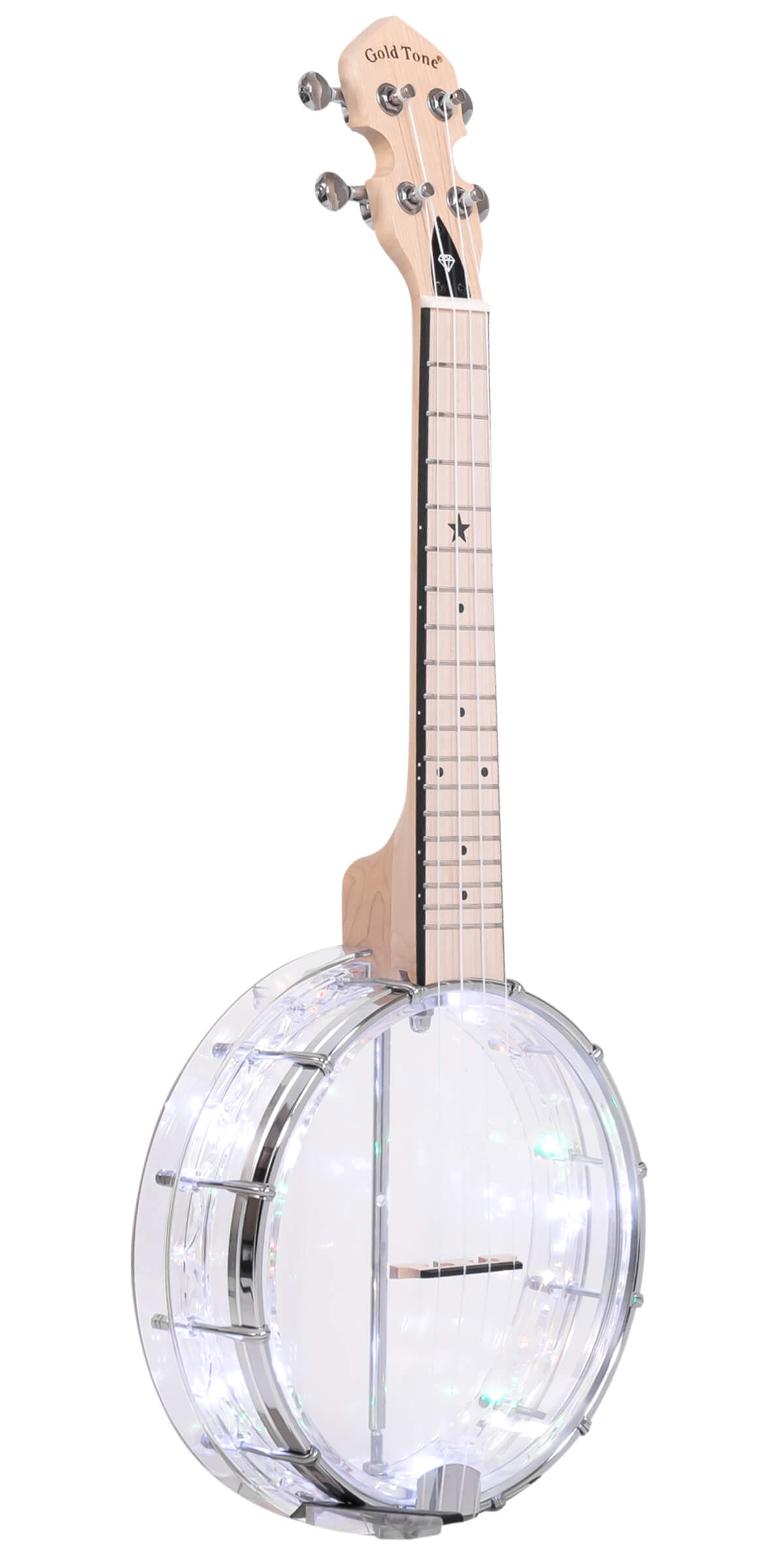 Lightup Gem (Diamond): See-Through Banjo-Ukuleles with Lights | Tone Instruments